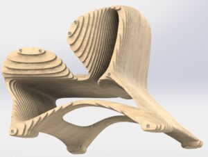 Plywood furniture. Parametric design.