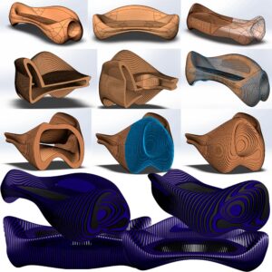 New sofas design in parametric style.